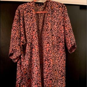Discount Divas Mauve Animal Print Open Cardigan